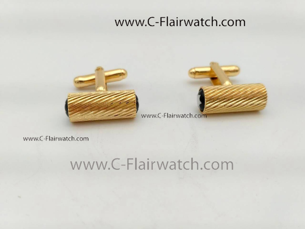 Mont Blanc Cufflinks Replica / Replacement Gold Stripes Cufflink